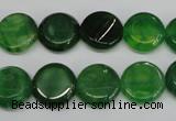 CAG5629 15 inches 12mm flat round dragon veins agate beads