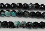 CAG5657 15 inches 4mm faceted round fire crackle agate beads