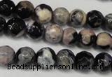 CAG5668 15 inches 6mm faceted round fire crackle agate beads