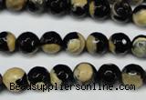 CAG5683 15 inches 8mm faceted round fire crackle agate beads