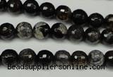 CAG5693 15 inches 8mm faceted round fire crackle agate beads