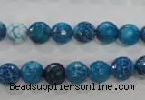 CAG5697 15 inches 8mm faceted round fire crackle agate beads