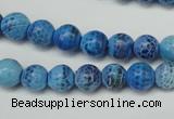 CAG5703 15 inches 8mm faceted round fire crackle agate beads