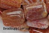 CAG571 15.5 inches 30*40mm rectangle natural fire agate beads