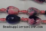 CAG5715 15 inches 10*14mm faceted teardrop fire crackle agate beads