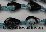 CAG5723 15 inches 12*16mm faceted teardrop fire crackle agate beads