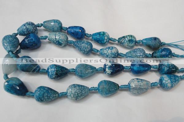 CAG5735 15 inches 15*20mm faceted teardrop fire crackle agate beads