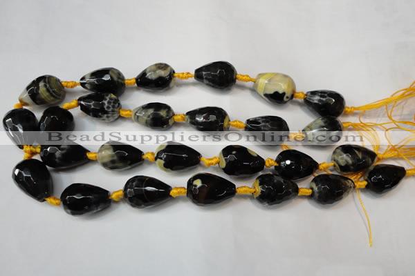 CAG5738 15 inches 15*20mm faceted teardrop fire crackle agate beads