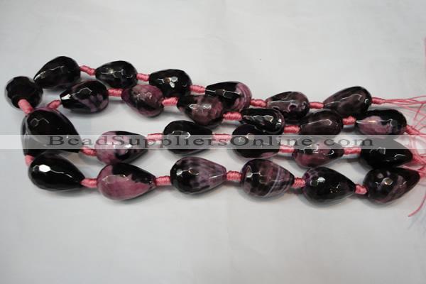 CAG5740 15 inches 15*20mm faceted teardrop fire crackle agate beads