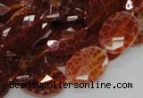 CAG576 15.5 inches 18*25mm faceted oval natural fire agate beads