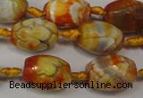 CAG5780 15 inches 12*16mm faceted rice fire crackle agate beads