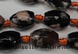 CAG5781 15 inches 12*16mm faceted rice fire crackle agate beads