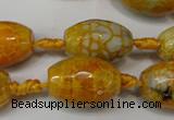 CAG5790 15 inches 13*18mm faceted rice fire crackle agate beads