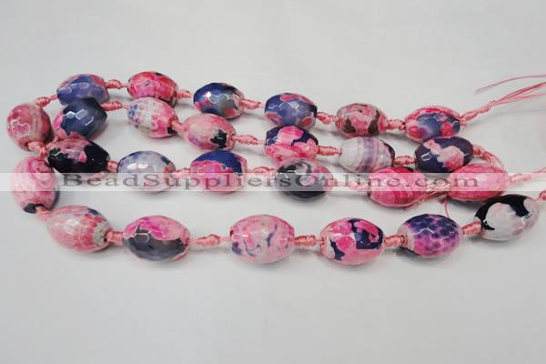 CAG5799 15 inches 15*20mm faceted rice fire crackle agate beads