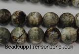 CAG5815 15 inches 10mm faceted round fire crackle agate beads