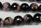 CAG5825 15 inches 12mm faceted round fire crackle agate beads