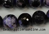 CAG5864 15 inches 16mm faceted round fire crackle agate beads