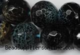 CAG5878 15 inches 18mm faceted round fire crackle agate beads