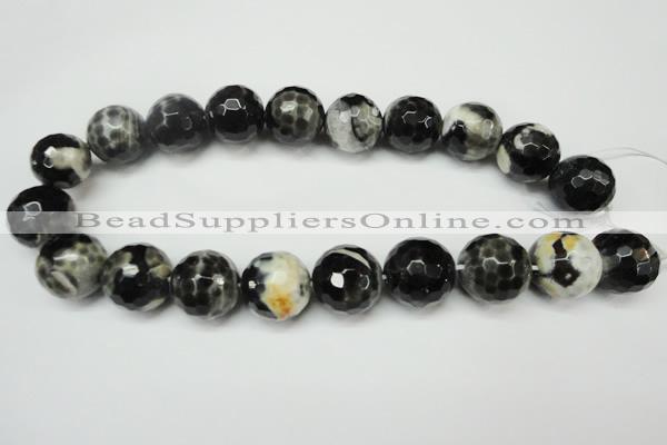 CAG5880 15 inches 20mm faceted round fire crackle agate beads