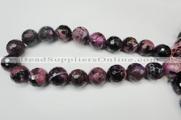 CAG5885 15 inches 20mm faceted round fire crackle agate beads