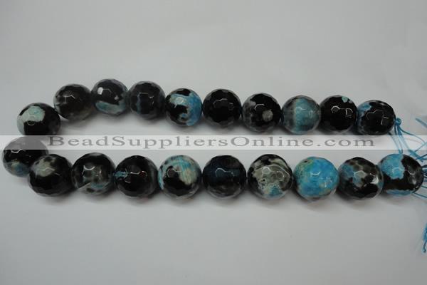 CAG5887 15 inches 20mm faceted round fire crackle agate beads