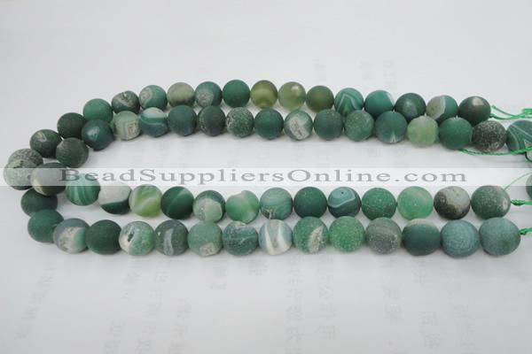 CAG5927 15 inches 10mm round matte druzy agate beads wholesale