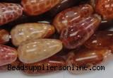 CAG594 15.5 inches 10*20mm teardrop natural fire agate beads