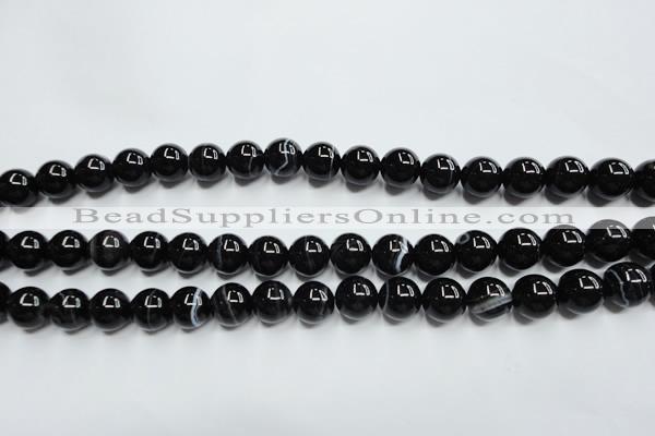 CAG5945 15.5 inches 10mm round black line agate beads wholesale