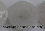 CAG5984 15.5 inches 35mm coin white agate gemstone beads