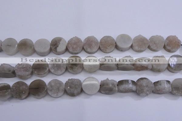 CAG5985 15.5 inches 16mm coin grey agate gemstone beads