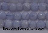 CAG5996 15.5 inches 6mm faceted round blue lace agate beads