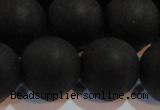 CAG6016 15.5 inches 16mm round matte black agate beads