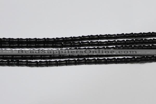 CAG6038 15.5 inches 4*8mm bone matte black agate beads