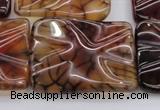 CAG6066 15.5 inches 22*30mm wavy rectangle dragon veins agate beads