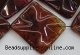 CAG6071 15.5 inches 30mm wavy diamond dragon veins agate beads