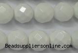 CAG6102 15.5 inches 8mm faceted round white agate gemstone beads