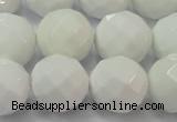 CAG6104 15.5 inches 12mm faceted round white agate gemstone beads