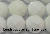 CAG6105 15.5 inches 14mm faceted round white agate gemstone beads