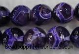 CAG6145 15 inches 10mm faceted round tibetan agate gemstone beads