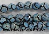 CAG6160 15 inches 8mm faceted round tibetan agate gemstone beads