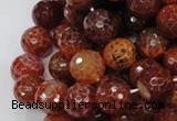 CAG624 15.5 inches 16mm faceted round natural fire agate beads