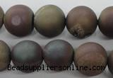 CAG6294 15 inches 12mm round plated druzy agate beads wholesale