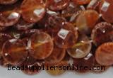 CAG637 15.5 inches 12mm faceted coin natural fire agate beads