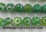 CAG6392 15 inches 10mm faceted round tibetan agate gemstone beads