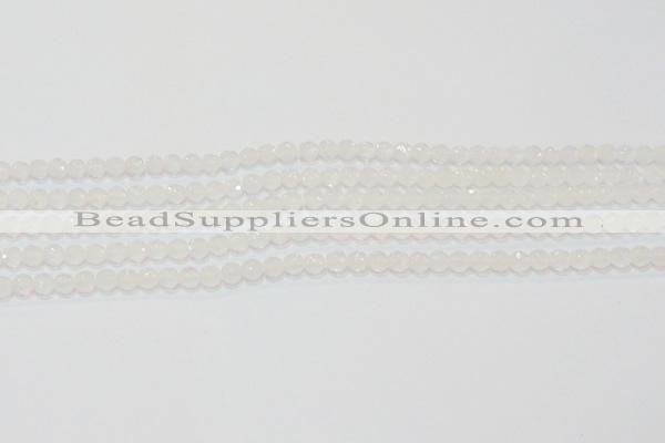 CAG6510 15.5 inches 4mm faceted round Brazilian white agate beads