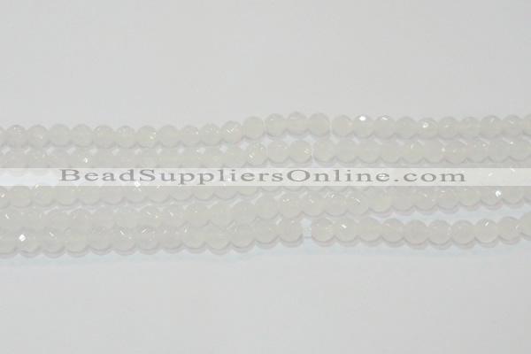 CAG6511 15.5 inches 6mm faceted round Brazilian white agate beads