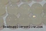 CAG6515 15.5 inches 14mm faceted round Brazilian white agate beads