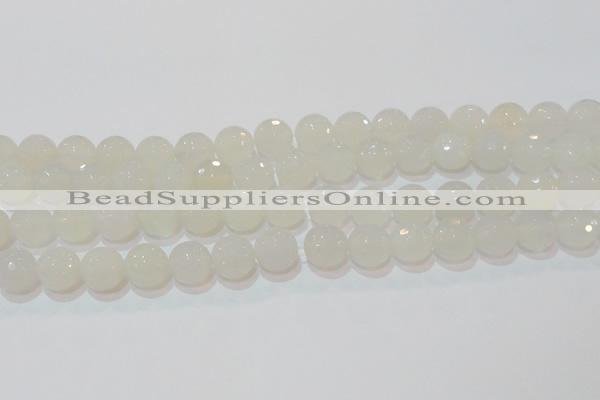 CAG6516 15.5 inches 16mm faceted round Brazilian white agate beads