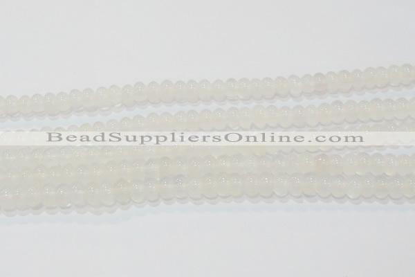 CAG6521 15.5 inches 5*8mm rondelle Brazilian white agate beads