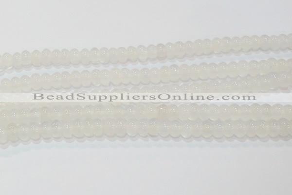 CAG6522 15.5 inches 6*10mm rondelle Brazilian white agate beads